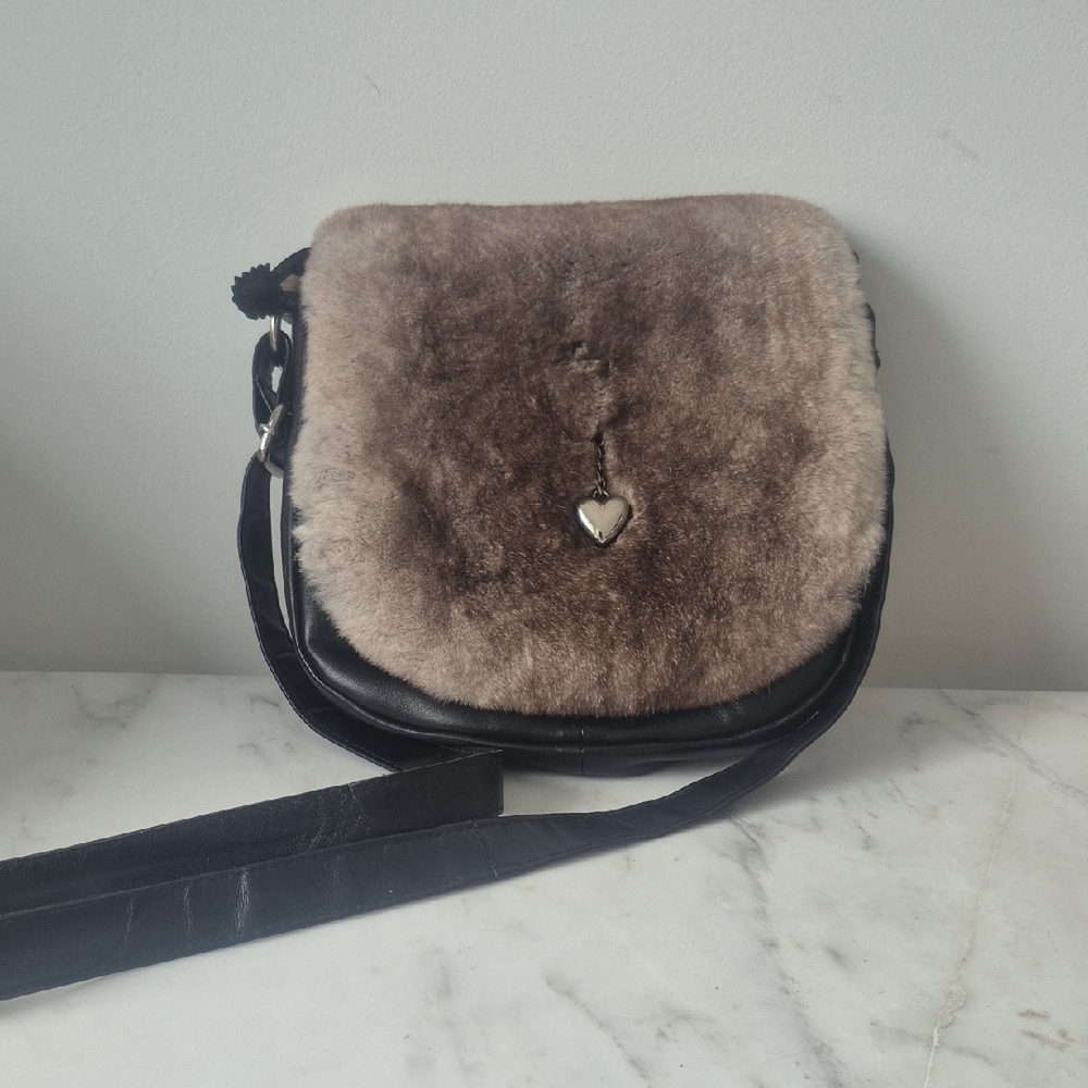 German Leather Fur Crossbody Bag By Hollert.